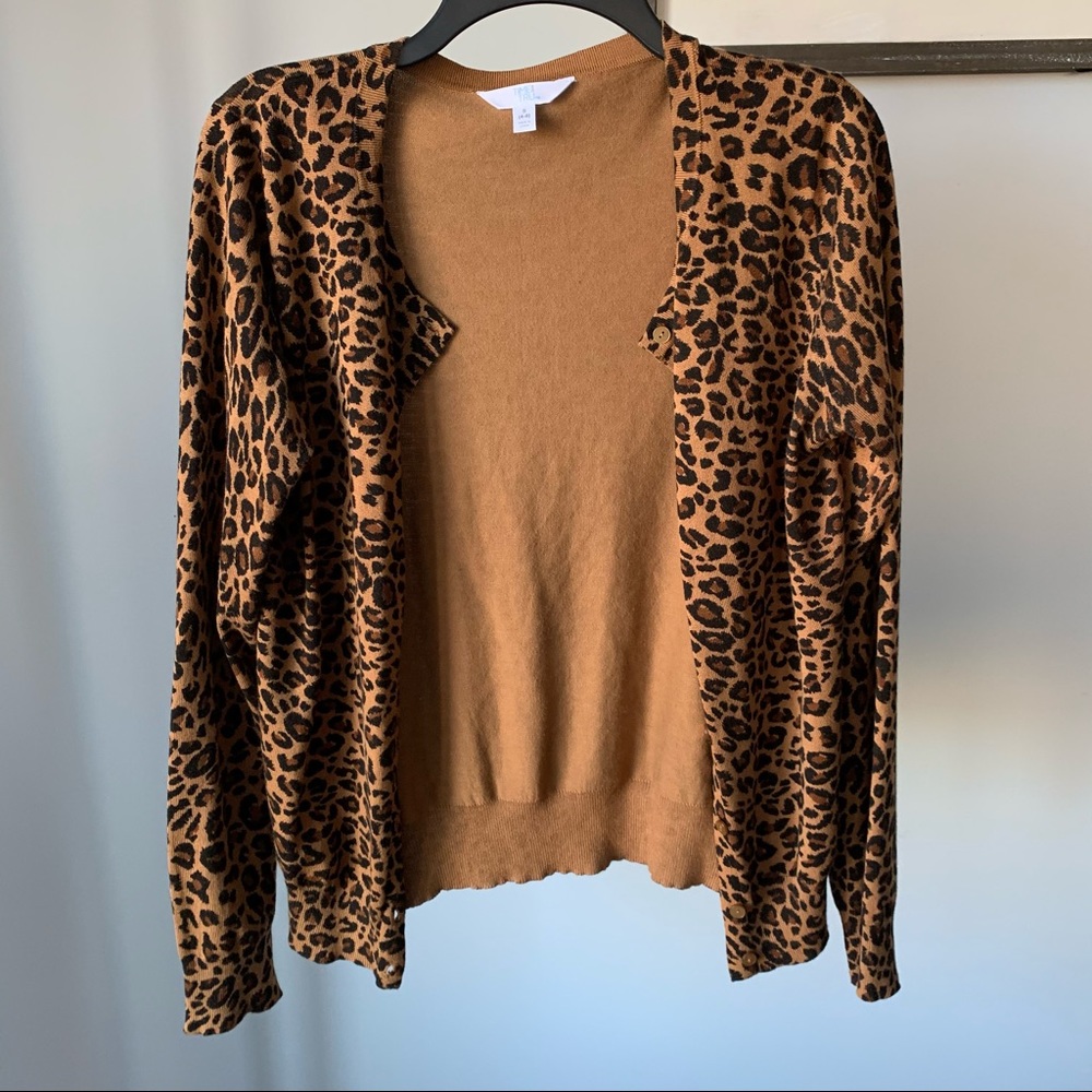 Time and Tru Leopard Cardigan